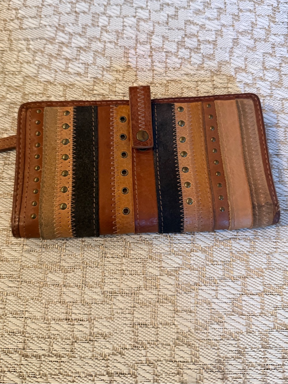 Vintage Fossil wallet patchwork leather